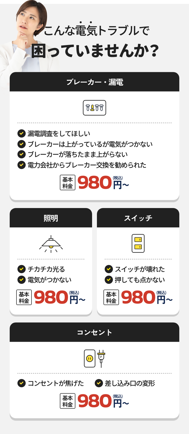 電気周りでこんなお悩みありませんか